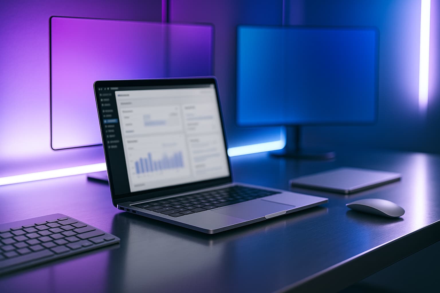 Photographie high-tech illustrant les extensions WooCommerce 2025 pour performance, SEO et conversion