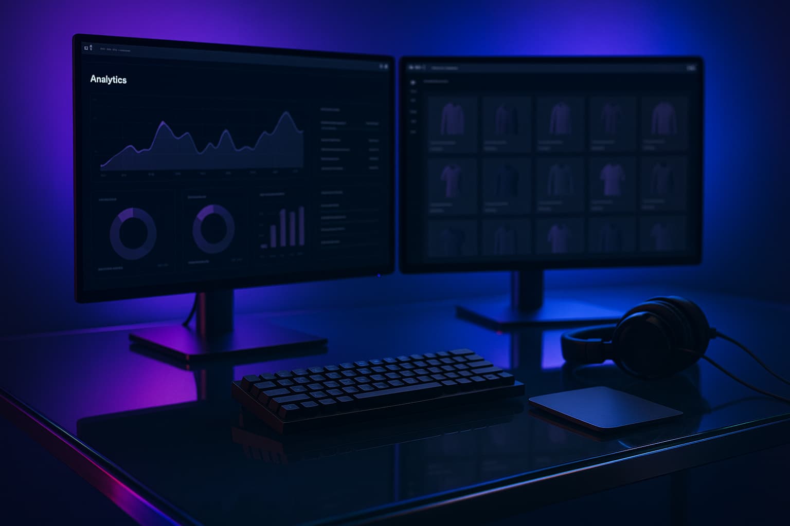 Bureau high-tech illustrant l’optimisation SEO WooCommerce sur WordPress